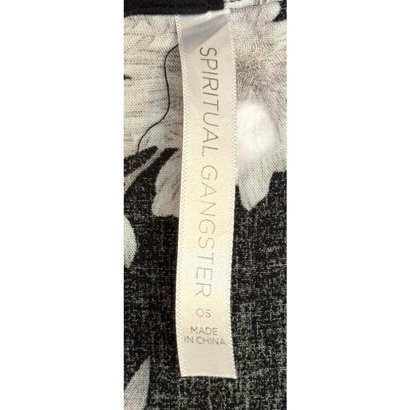 Spiritual‎ Gangster Kimono Women Large Black Maya Floral Tie Front Boho Fairy - Picture 5 of 8